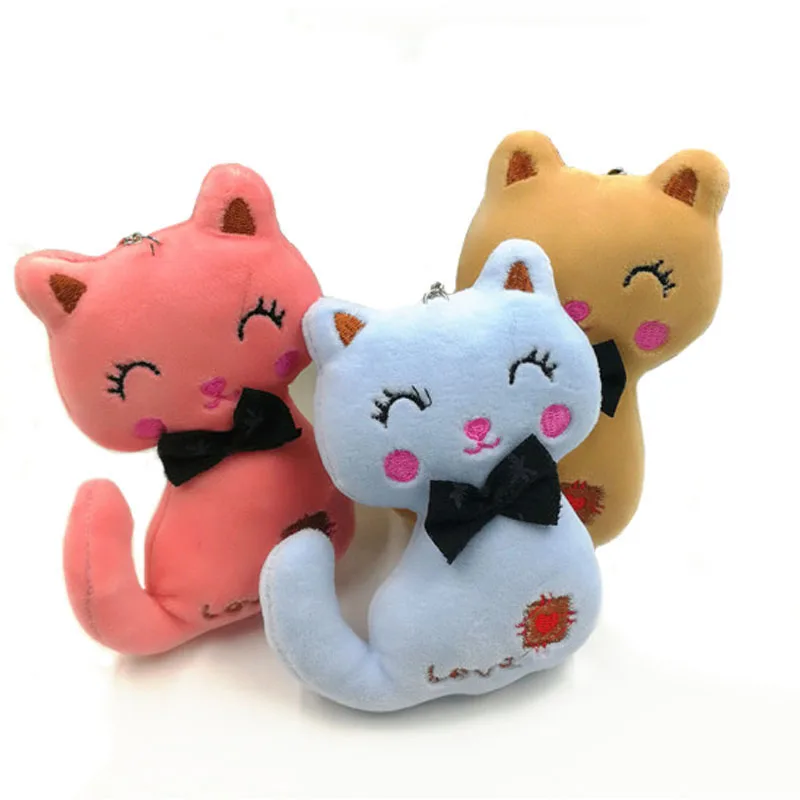 

13 см свадебное украшение Kawaii большой любовный Кот плюшевая мягкая игрушка кукла детский брелок кулон милый бабочка плюшевые Подарочные игр...
