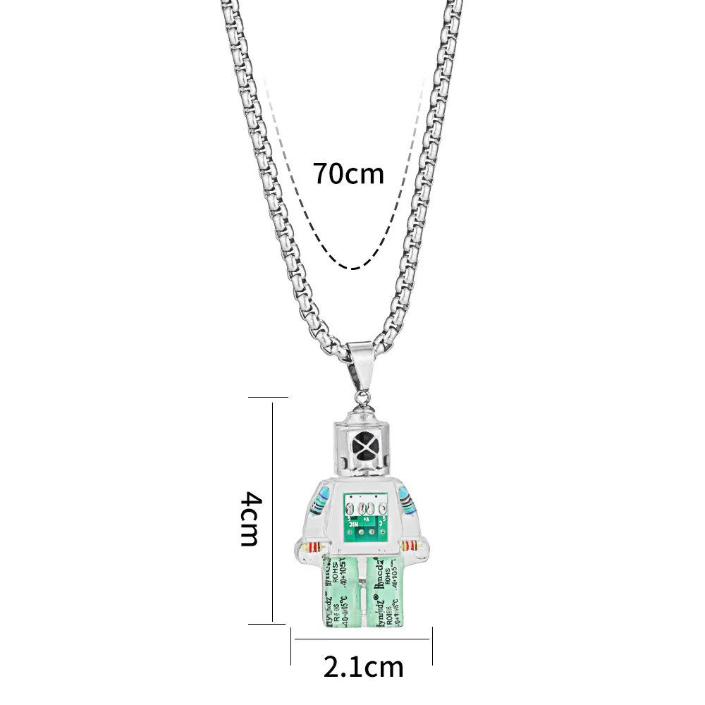 Смола прозрачная подвеска робота для украшения DIY электронного устройства мужская мода Hip Hop Punk Ins женская цепочка свитера аксессуары