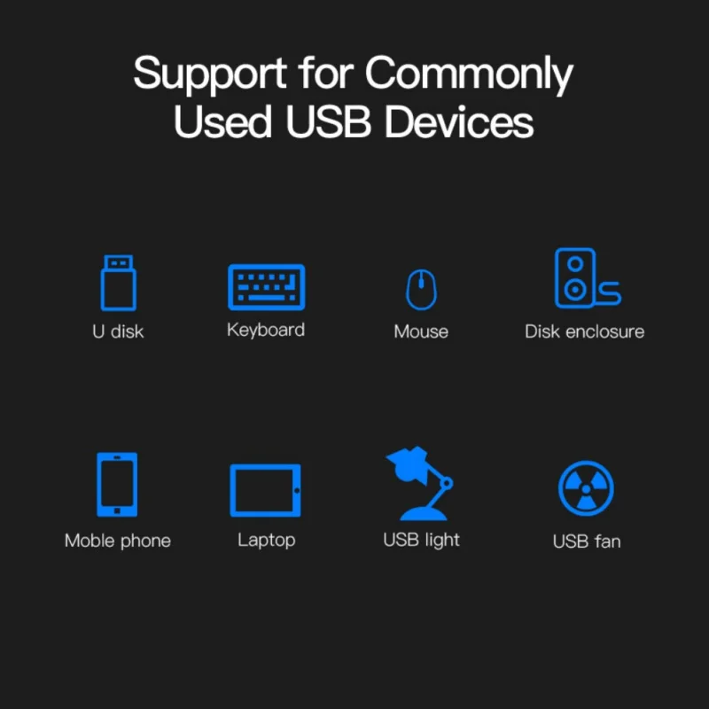 Универсальный разветвитель адаптеров USB 2.0 с 4 портами для ноутбуков, ПК и других периферийных устройств.