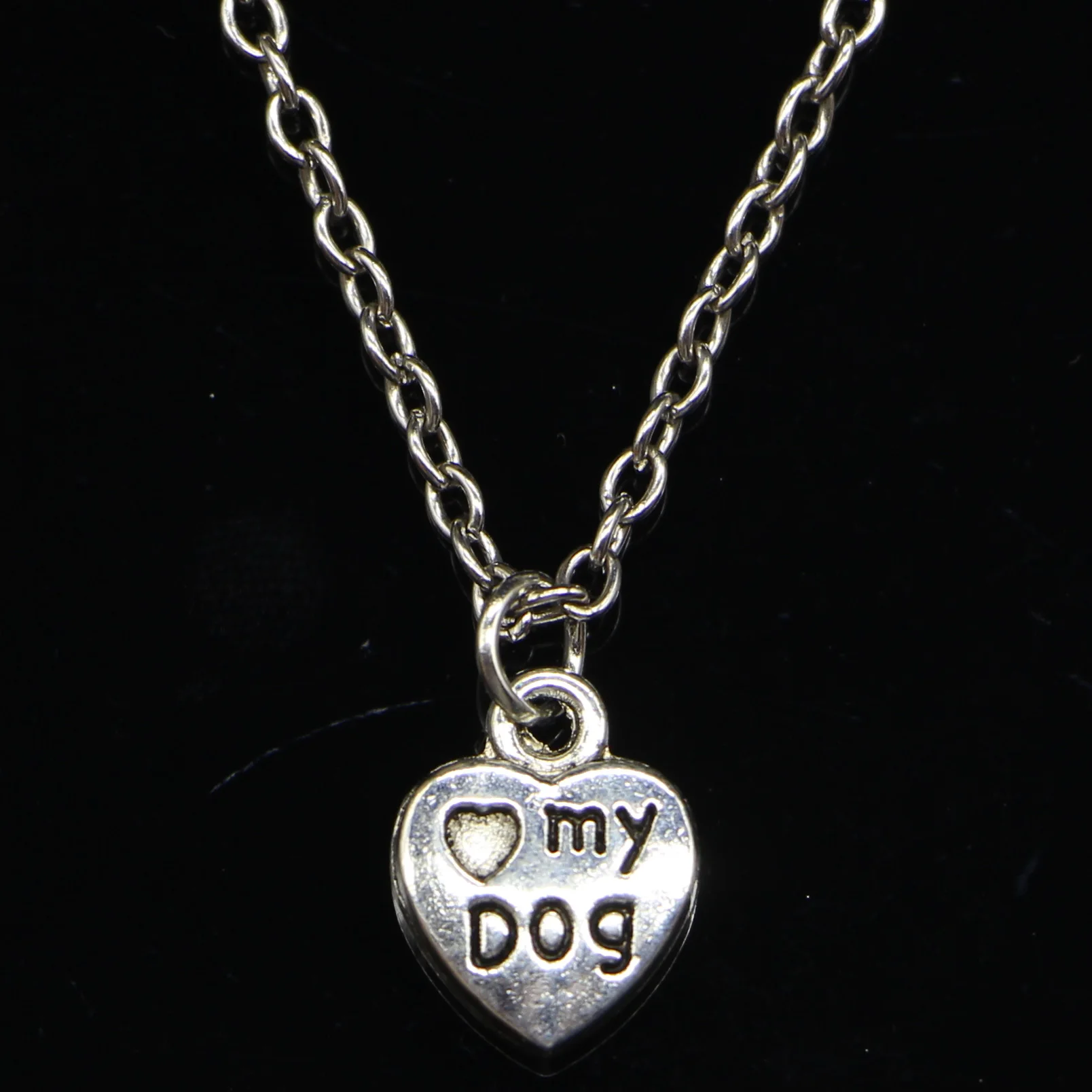 20 штук новое модное ожерелье 13x10 мм с принтом сердце Любовь свою собаку Подвески