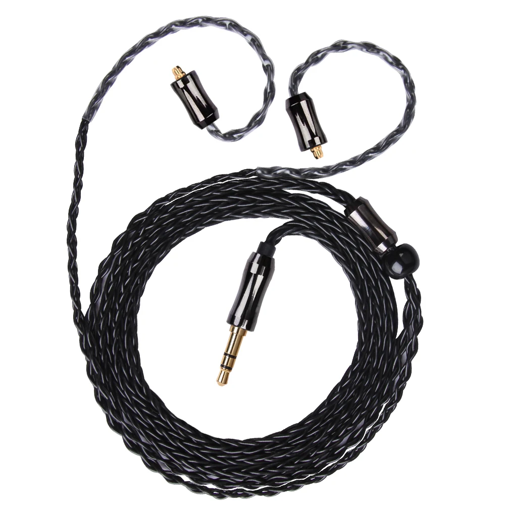 FDBRO MMCX 2Pin 8 ядро 6N монокристаллической Медь посеребренный кабель 2 5/3 5/4 4 мм