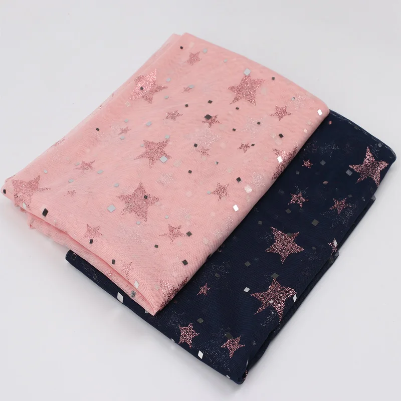 

JOJO BOWS 95*145cm 1pc Gauze Mesh Cloth Fabric Sheets Big Stars Decoration Patches Handmade Clothes Materials DIY Craft Supplies