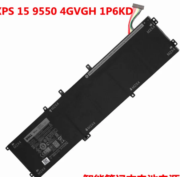 Оригинальный Новый 4GVGH Аккумулятор для ноутбука DELL Precision 5510 XPS 15 9550 series 1P6KD T453X 11 4 V