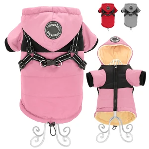 Warm Dog Jacket With Harness For Small Medium Dogs Winter Dog Clothes Harness Reflective Big Dog Coa in India