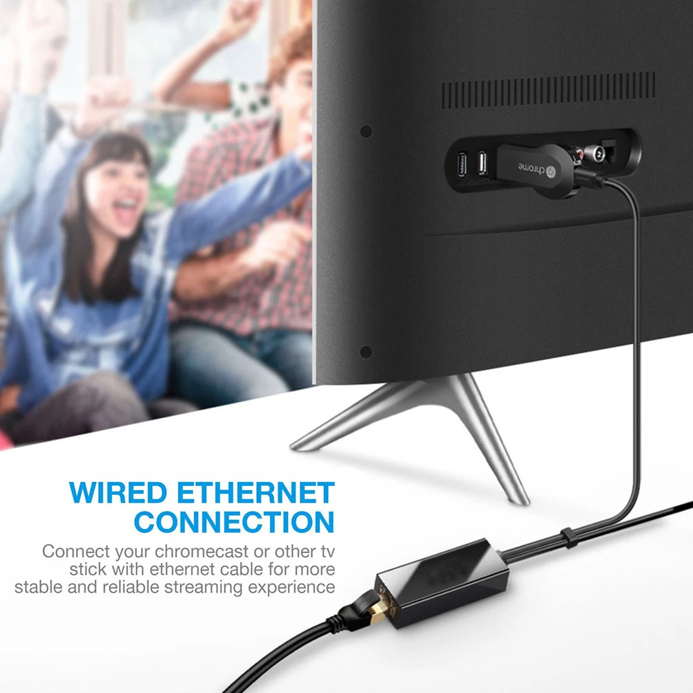 USB Ethernet адаптер 10/100 Мбит/с для Chromecast Micro USB2.0 к RJ45 Fire TV/Google TV Stick сетевая карта |
