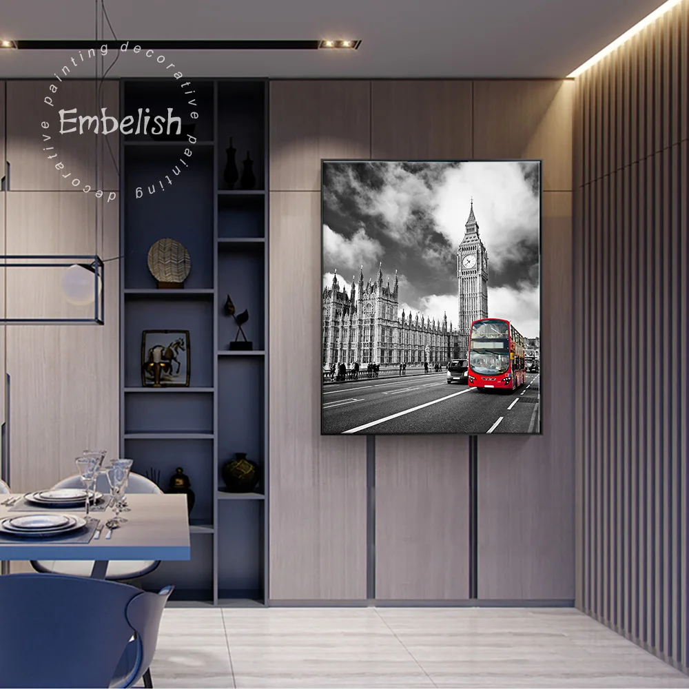 

1 Pieces London Street Landscape Wall Art Pictures For Living Room Modern Home Decor Posters HD Print On Canvas Oil Paintings