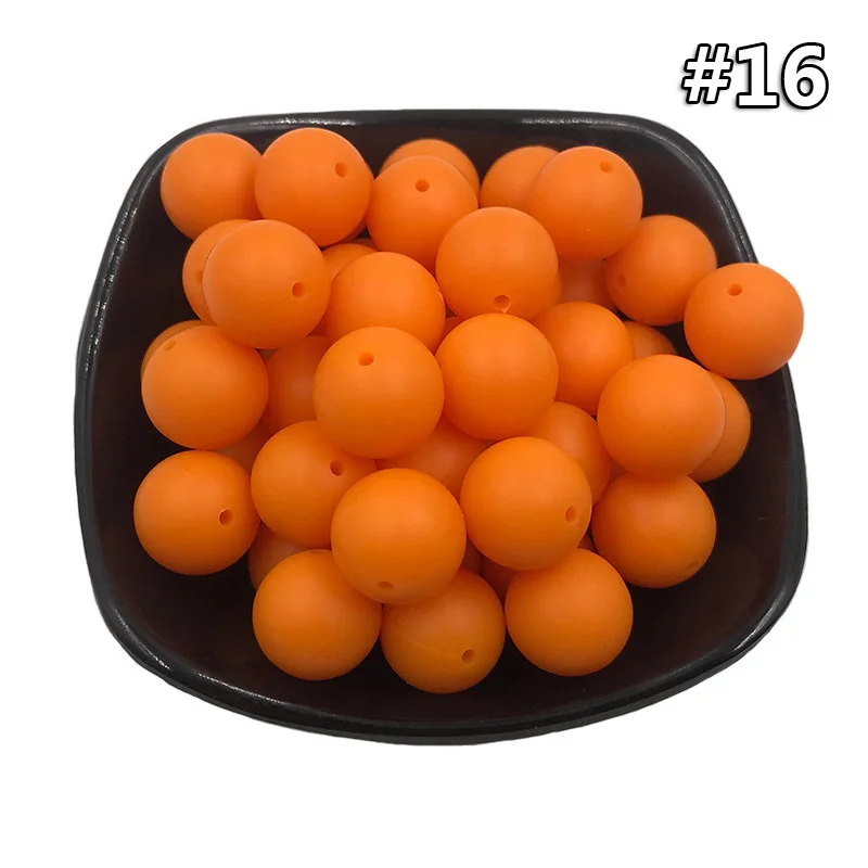 Silicone teether 16 20 шт. Силиконовая Круглая Бусина 12 мм Экологичное Сенсорное ожерелье-прорезыватель для кормления пищи аксессуары DIY Ювелирные изделия Детский Прорезыватель игрушка - Цвет: Silicone teether 16