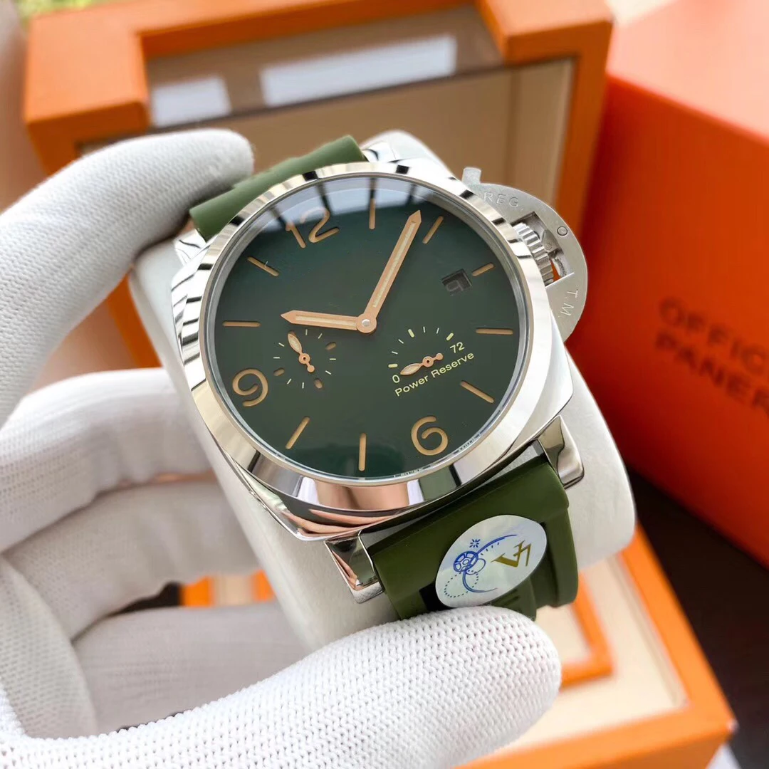 

V7 green Watches GMT automatic Mechanical Watches 45mm Mens luminous Wristwatches calendar 316L fine steel fashion man watch