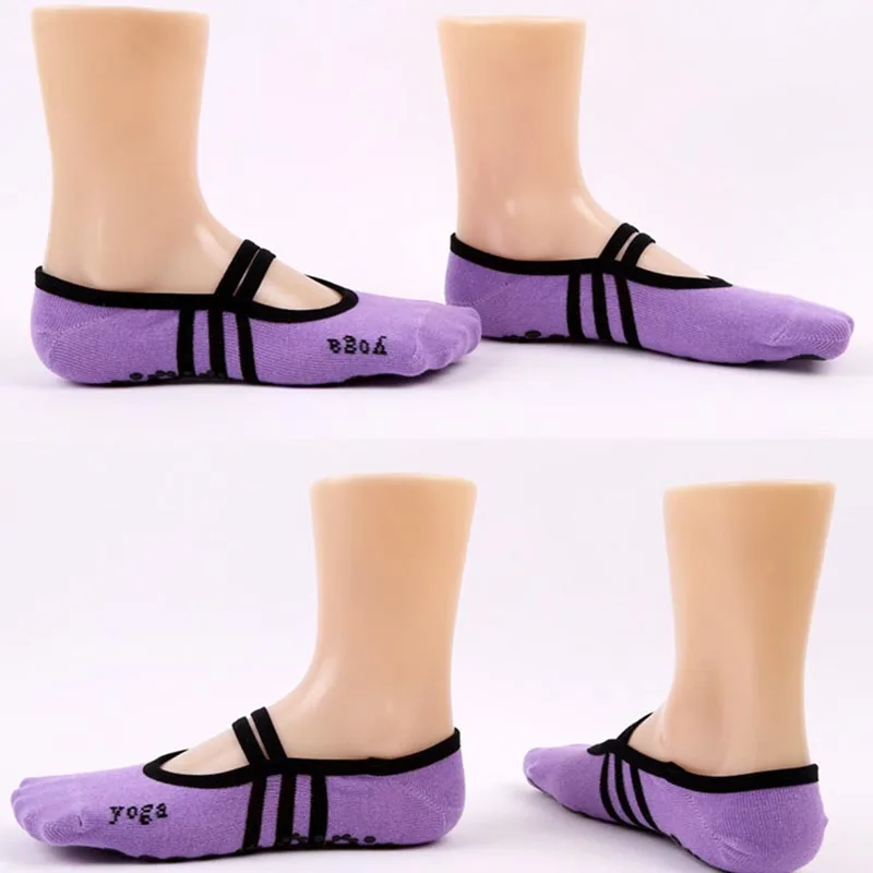 Нескользящие носки для йоги с открытой спиной танцев круглым носком и