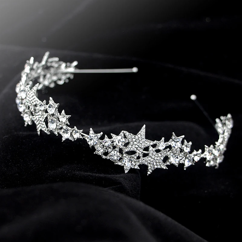 

New star crown high-end exquisite wedding ladies hair accessories bridal headdress wedding dress accessories rhinestone hair ban