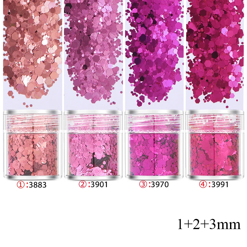 4 Boxes Holographic Glitter Nail Art Pigment Powder 3D Colorful Sequins Spangles Polish Manicure Nail Art Decorations Nail Art