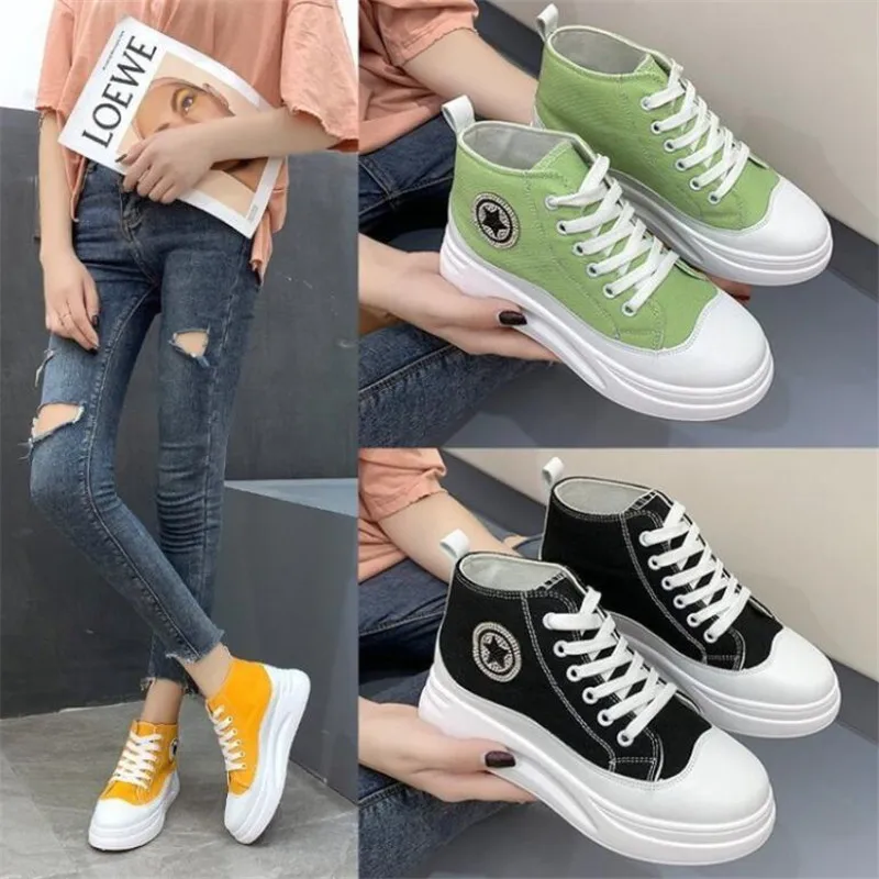 

New women's shoes fashion high-top thick-soled cloth breathable,lightweight and comfortableversatile casual shoes women