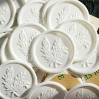 white rosemary leaf self adhesive wax seal stickerswedding leaf wax stampenvelope seal botanical leaf seal self adhesive