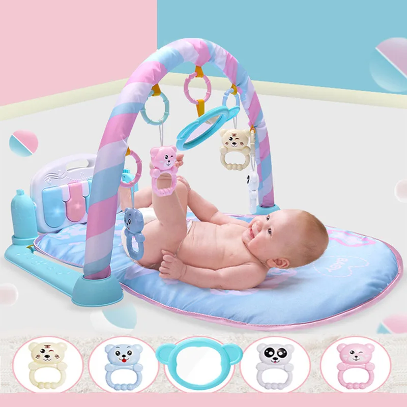 Игровой коврик с милыми животными детский развивающий для ползания клавиатурой