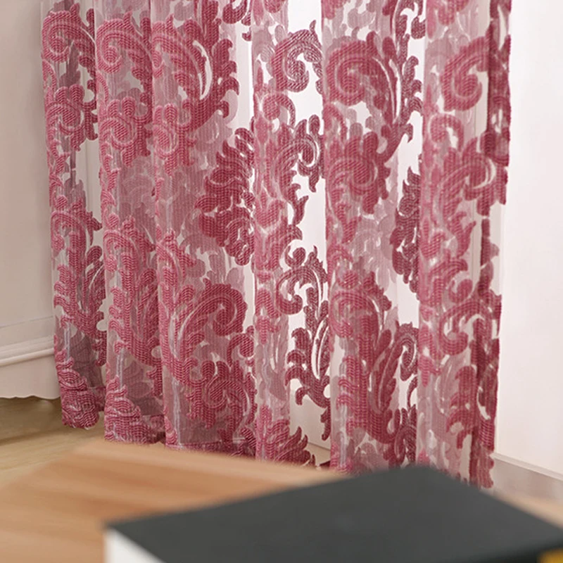 Жаккардовые прозрачные шторы для гостиной с цветочной вышивкой виллы патио