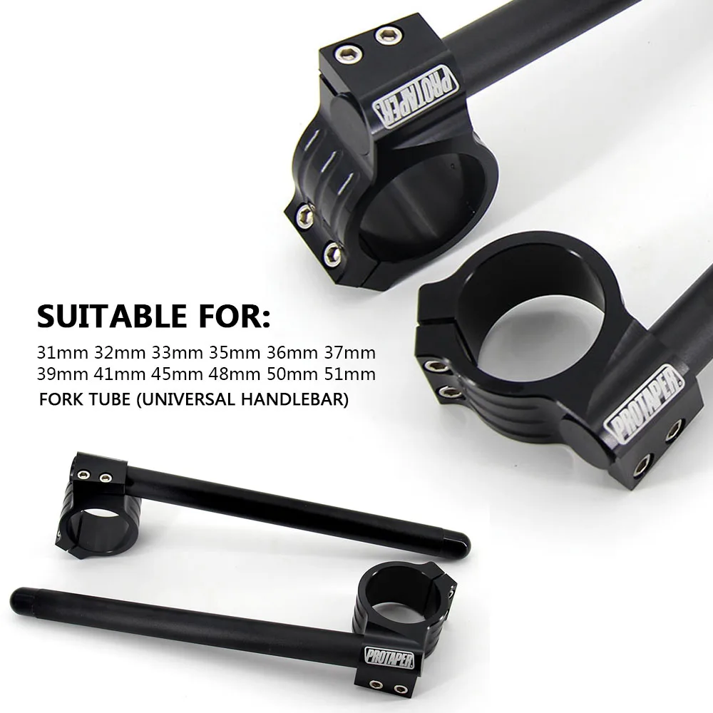 

1 Pair PRO Universal CNC 31mm-51mm 32mm 33mm 35mm 36mm 37mm 39mm 41mm 50mm Motorcycle Clip on Ons Fork Riser Regular Handlebar