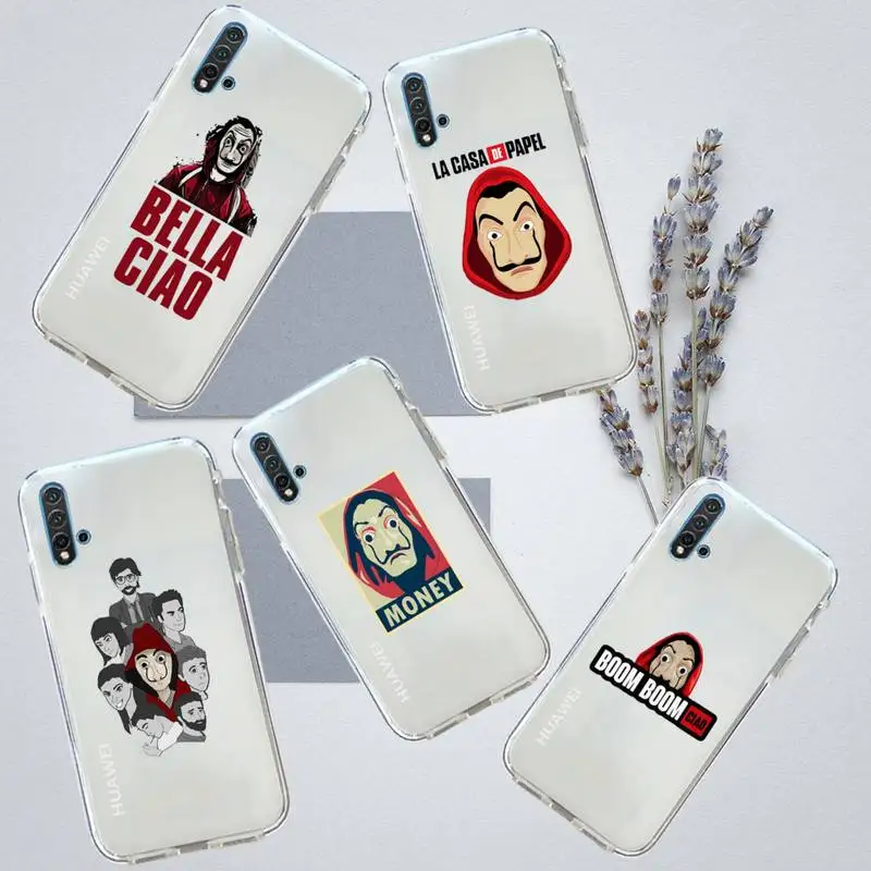 

la casa de papel Spanish TV series Phone Case Transparent for Huawei honor P mate 40 20 30 10 50 i 9 x mate pro lite 8a