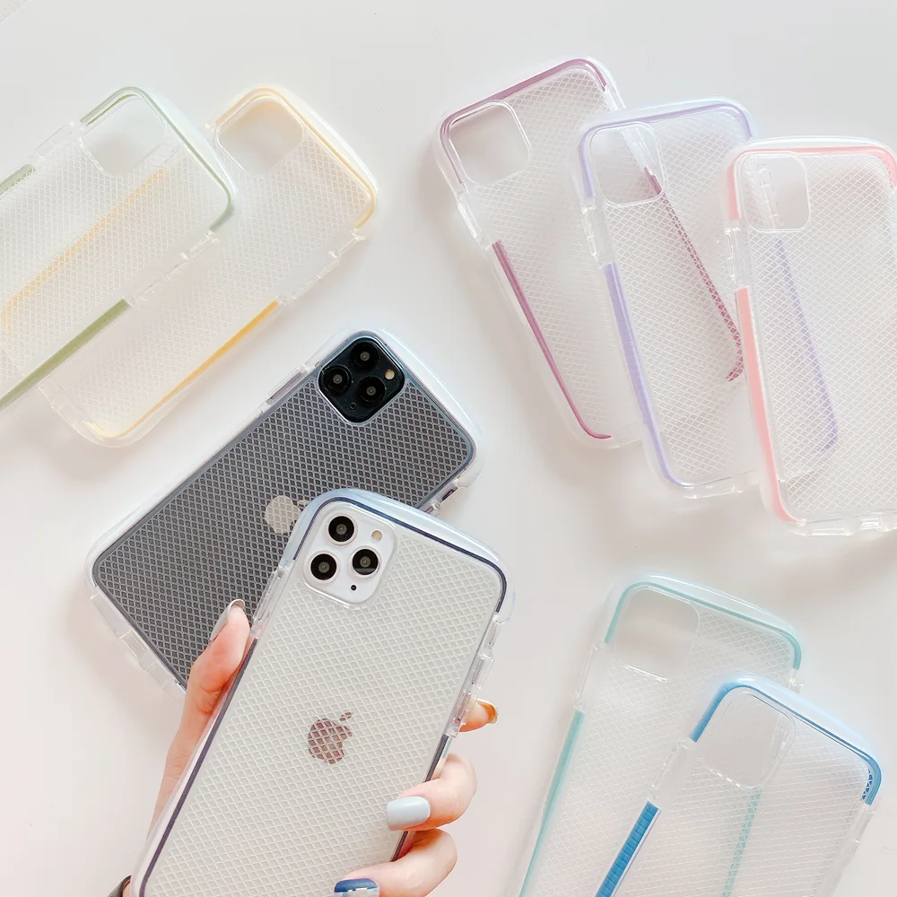 Гибридный Бампер ярких цветов мягкий силиконовый чехол для телефона iPhone XR X XS 11 Pro