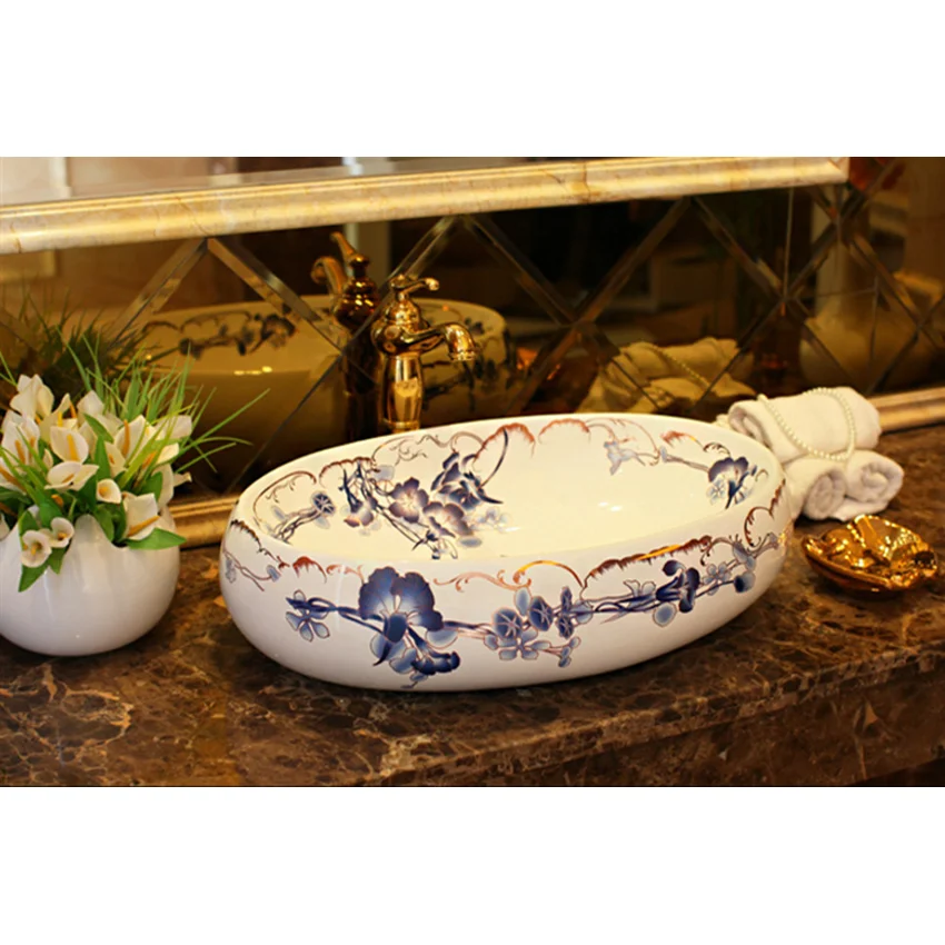 Керамическая искусственная раковина TY711 для балкона высокого качества ванной