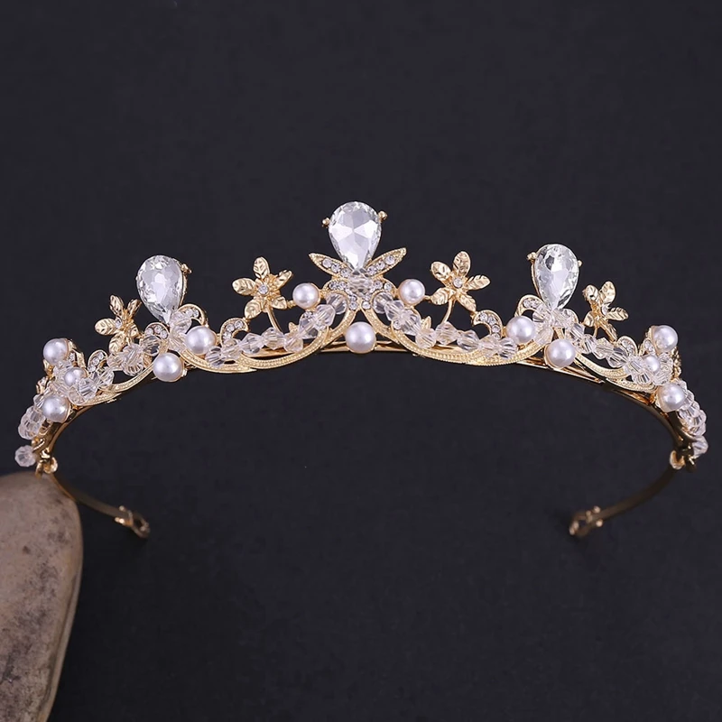 Жемчужная Диадема со стразами головной убор хрустальные тиары и короны