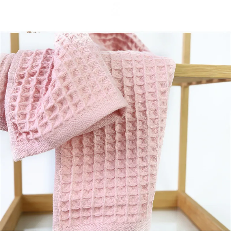 4PCS Cotton Waffle Hand Towels For Adults Plain Washcloth Face Care Bathroom Cotton Waffle Towel 34.5x74cm