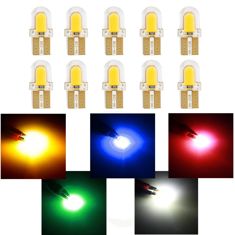 10 шт. 8SMD COB T10 светодиодный W5W 194 168 светодиодсветодиодный парковочная лампа