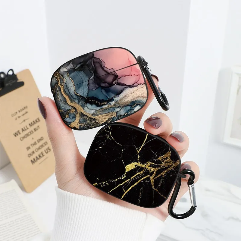 Gold Glossy Fundas For Apple Air Pods 1 2 Capas Wireless Earphone Accessories Airpod Pro 3 Fashion Animal Silicone Marble Cases