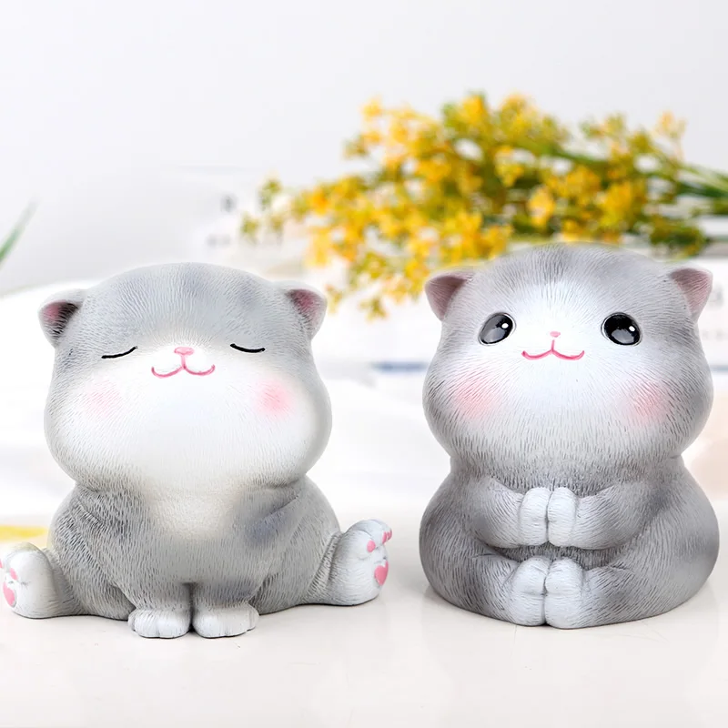 

Cute cat resin ornaments creative Japanese style