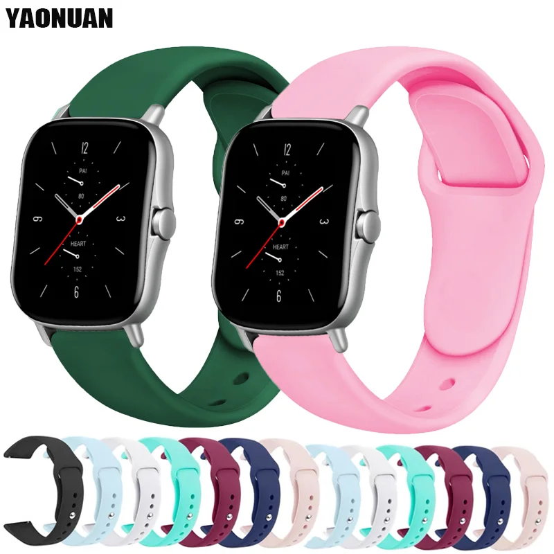 

20/22mm Silicone band For Amazfit GTS 3/2/2e/GTS2 Mini/GTR 42mm/47mm/GTR 3/3 Pro/2/2e Sport Watch Bracelet For Amazfit bip strap