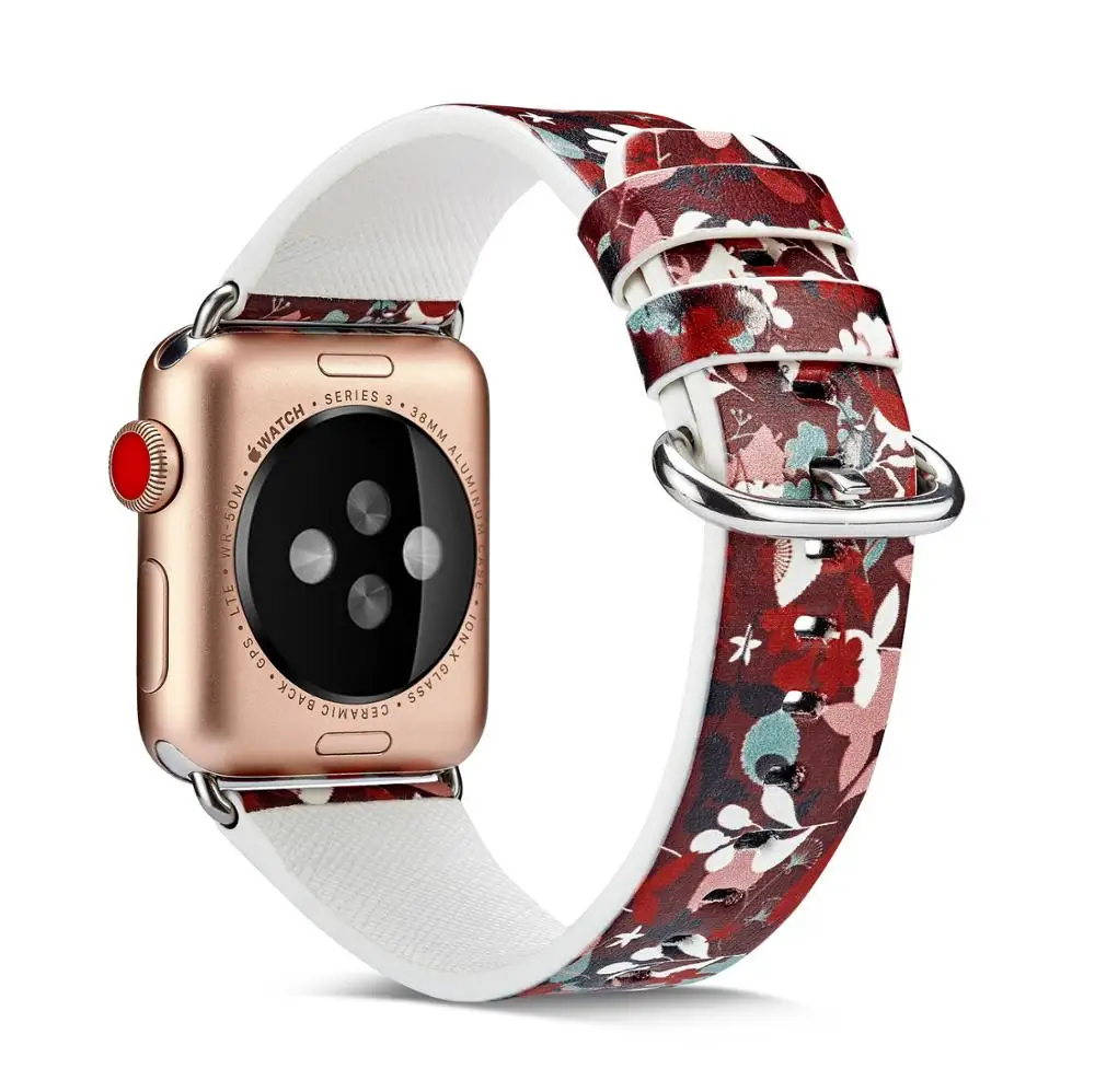 Наручный ремешок из натуральной кожи для Apple 5/4 40MM 44MM Sport Bracelet Strap iwatch Series 3/2/1 38MM 42MM аксессуары на.