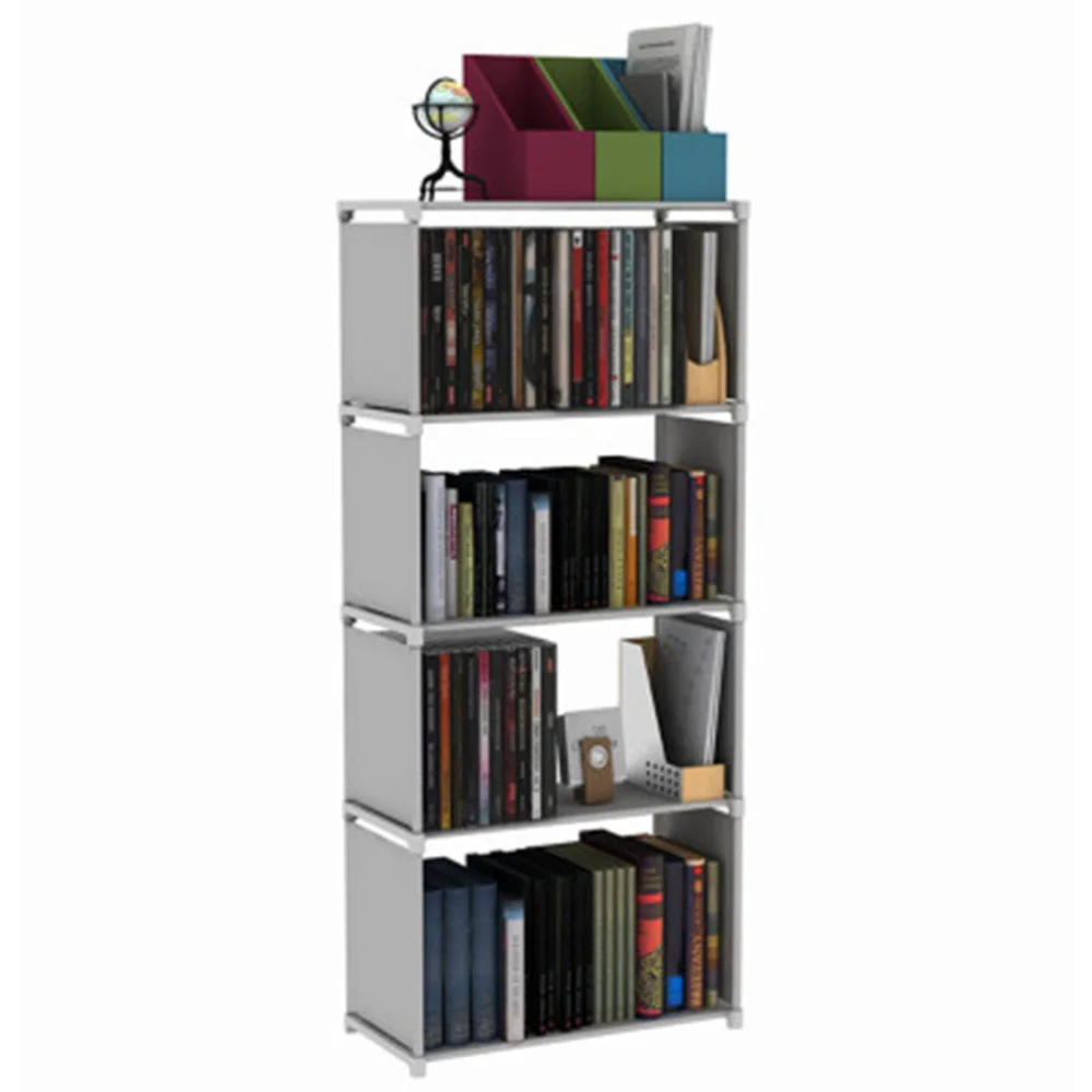 

Bookshelf Shelf Rack Storage Rack Magazine Rack Bookcase Shelving Display Shelves Storage Unit PP and Non-woven Fabric Shelf (Fi