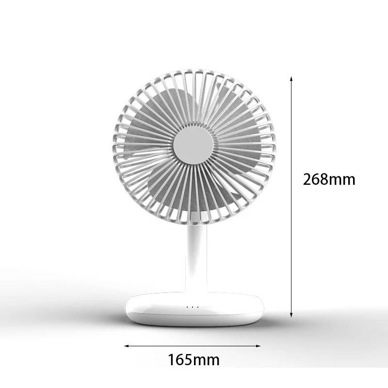 

USB Rechargeable Desktop Desktop Handheld Fan, 10-Speed Shift Press Control with Atmosphere Light, Office Dormitory Silent Fan-B
