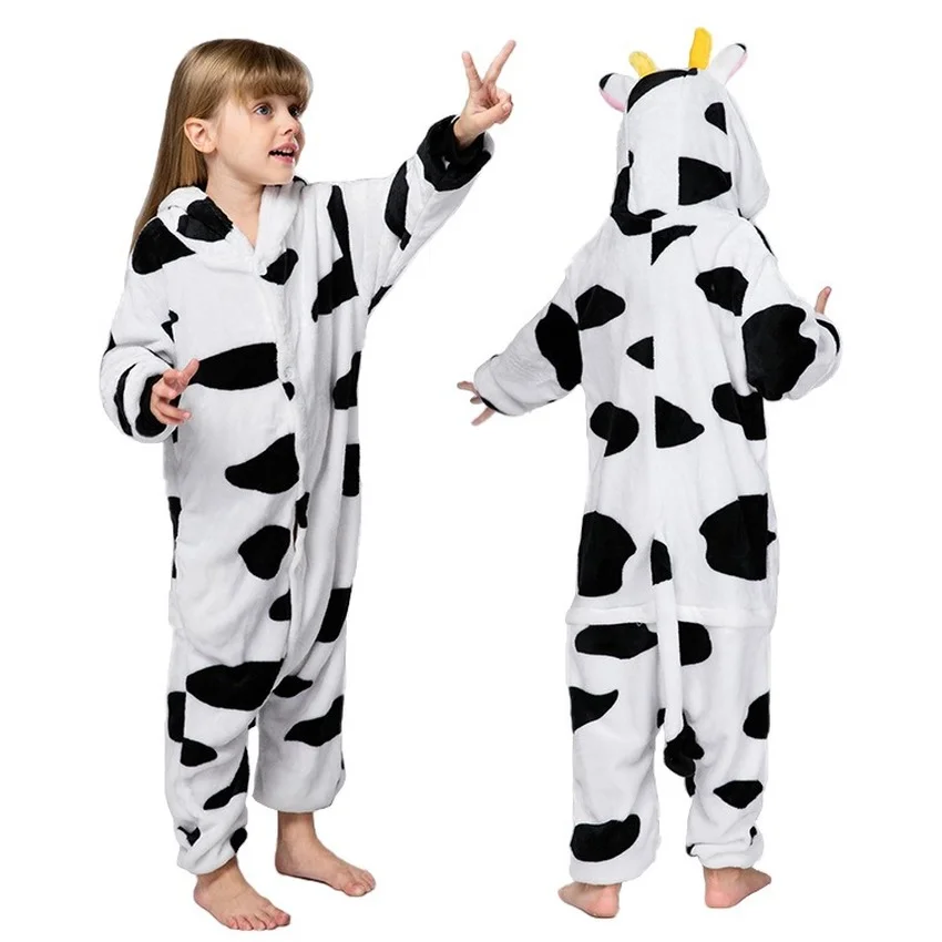 

Nightgown Cow Cosplay Costumes for Kids Boys Girls Unisex Cute Carnival Party Jumpsuit Romper Baby Animal Role Play Sleepwear
