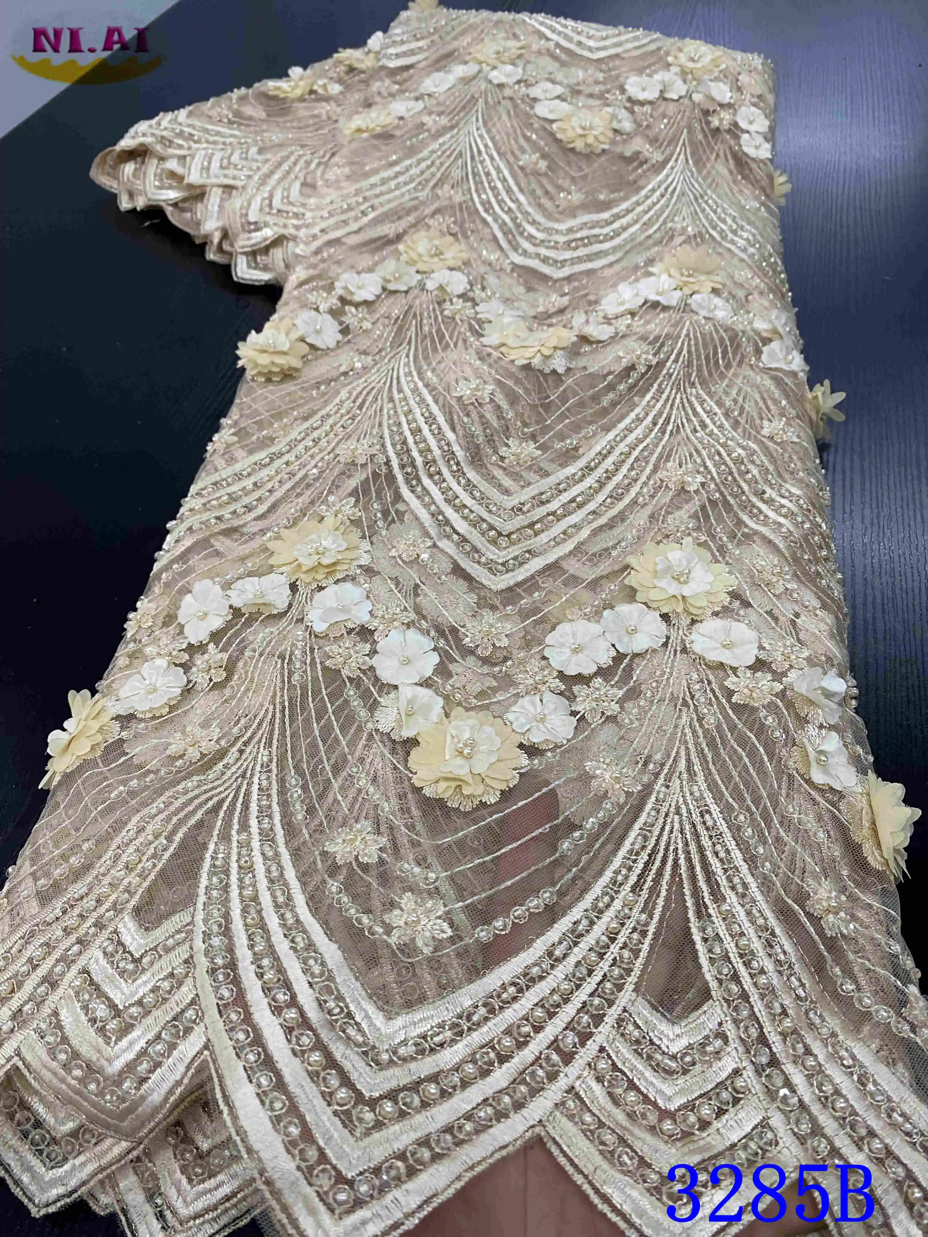 Африканская кружевная ткань NIAI искусственная свадебная 2020 Высококачественная