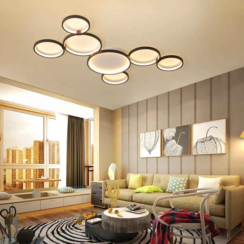 

Creative Combined Circle Led Chandeliers For Living Room Bedroom Lights Lighting Modern Aluminum Hanging Lamp Kitchen Fixtures