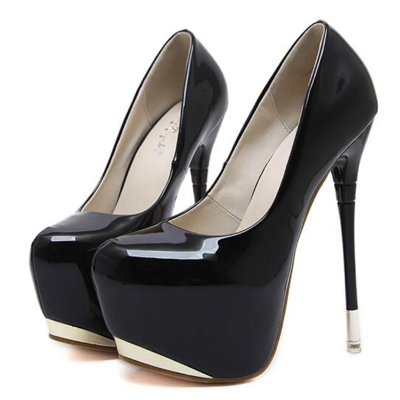 Туфли лодочки на высоком каблуке 16 см пикантные свадебные туфли Фетиш круглый