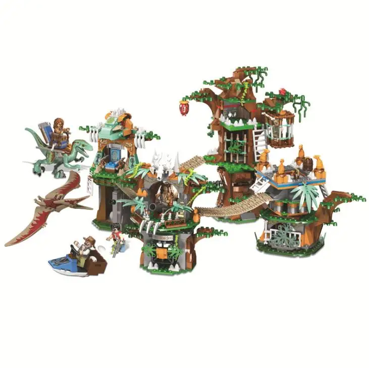 

Jurassic World Dinosaur Tree House Building Blocks Jurassic World Park Figures Bricks sets Toys For Children gifts