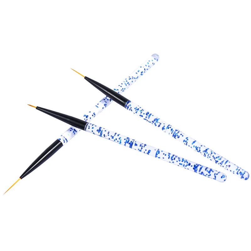 

3Pcs Professional Nail Art Liner Brush UV Gel Painting Acrylic Nail Brush Striping Pen Set Crystal Sequins Acrylic Handle