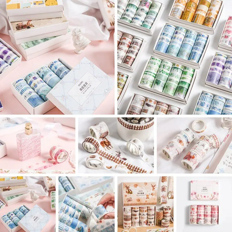 

20pcs/pack Multi-color Washi Tape Scrapbooking Decorative Adhesive Tapes Paper Japanese Stationery Sticker For Students Gifts