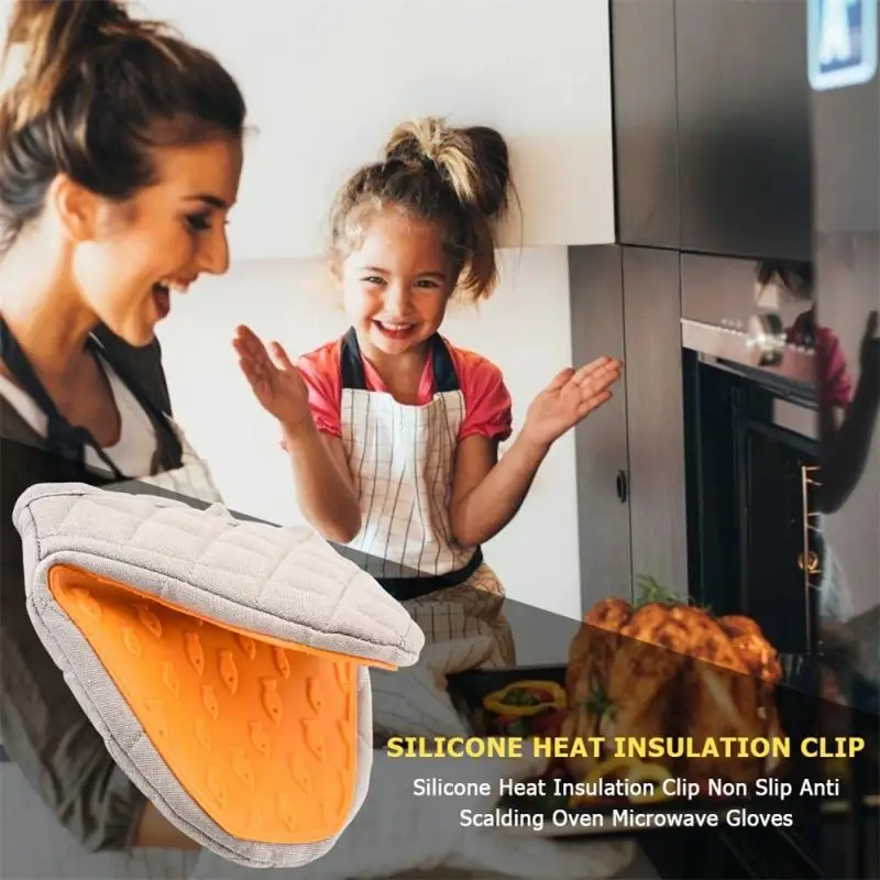 

Anti-scalding Oven Gloves Mitts Potholder Kitchen Silicone Gloves Tray Dish Bowl Holder Baking Heat Insulation Hand Clip Supply