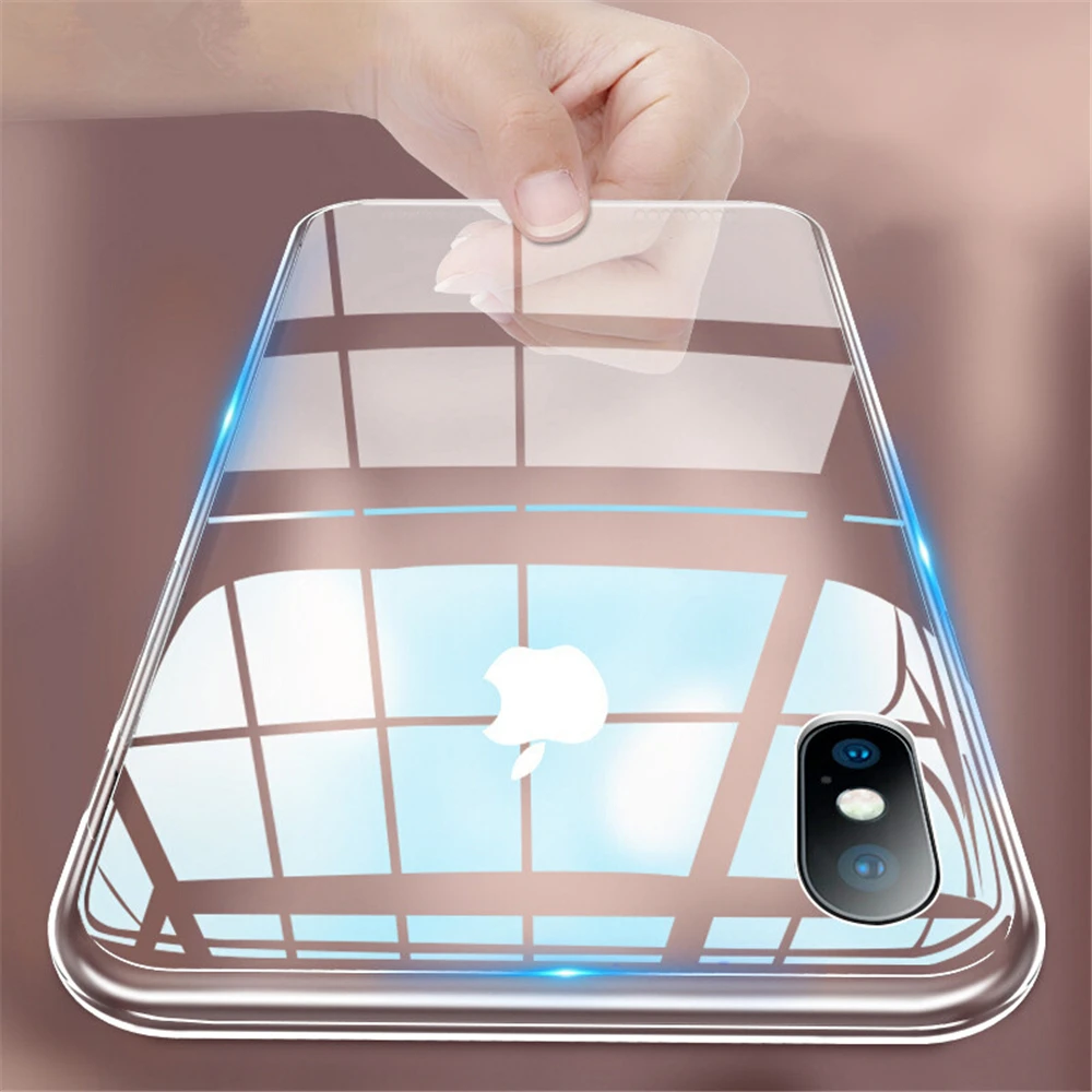 Ультратонкий Мягкий силиконовый чехол KQJYS из ТПУ для iPhone XS Max XR 6 6S 7 8 Plus прозрачный