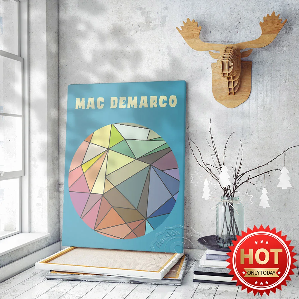 

Mac Demarco Music Singer Poster, Colorful Triangle Solid Geometry Pattern Wall Picture, Music Gig Vintage Art Home Decor Prints