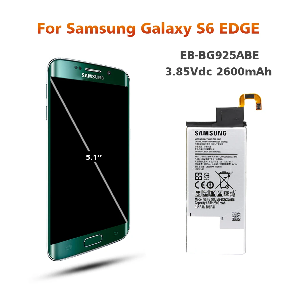 Аккумулятор для samsung G925 EB-BG925ABE 2600 мАч для samsung Galaxy S6 Edge G925FQ SM-G925F G925A Сменный аккумулятор для телефона