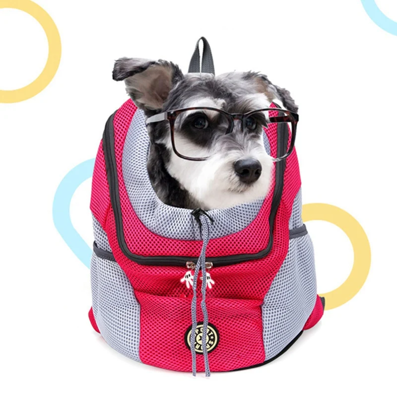 

Shoulder Adjustable Portable Travel Backpack Outdoor Pet Dog Portable Bag Oxford Breathable Front Pocket Mesh Bag Pet Supplies