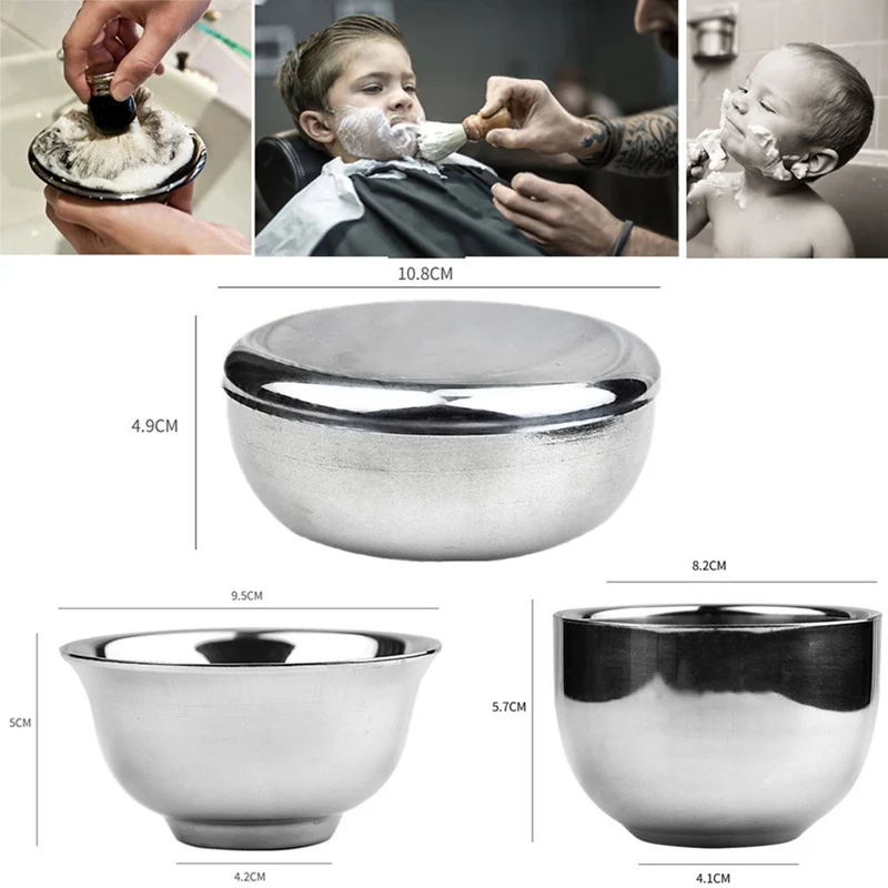 Чаша для мыла бритья из нержавеющей стали с двойным краем безопасная бритва