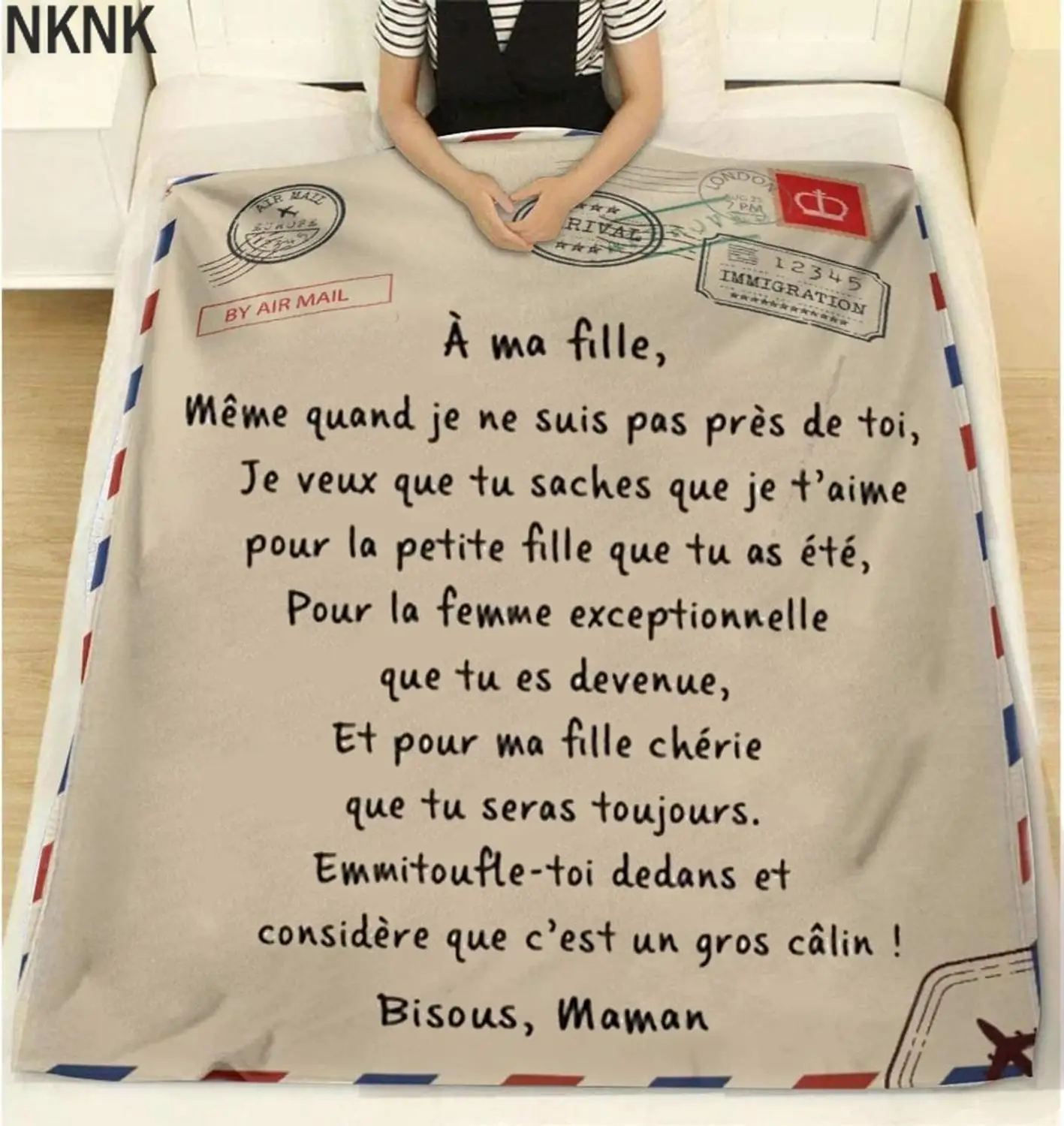 

Flannel Throw Blanket Letter Printed Quilts Air Mail 3d Print Keep Warm Sofa Child Blanket Home Textiles Dreamlike Family Gift