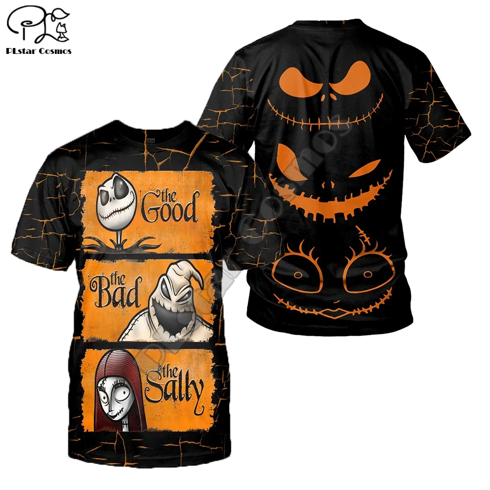 

PLstar Cosmos Halloween Nightmare before Christmas jack skellington Michael Myers 3DPrint Summer Casual Short Sleeve T-shirts A4
