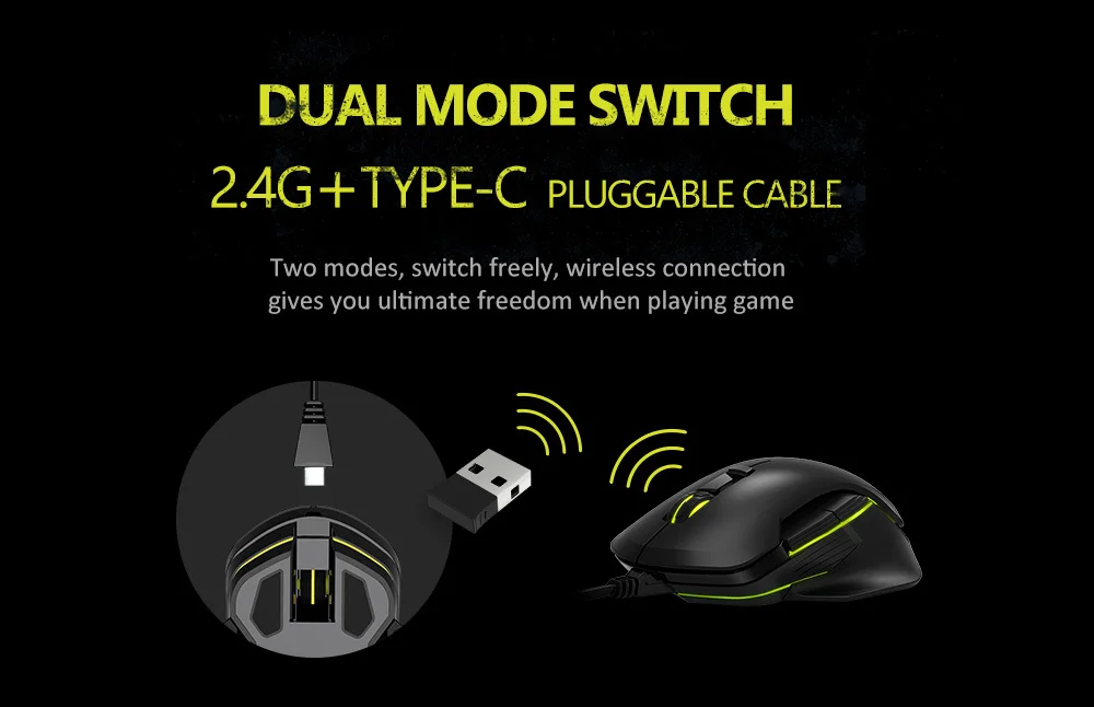 Delux M627 PMW3389 сенсор Проводная+ беспроводная RGB игровая мышь 16000 dpi 8 кнопок левая и правая рука мыши с DIY боковые крылья