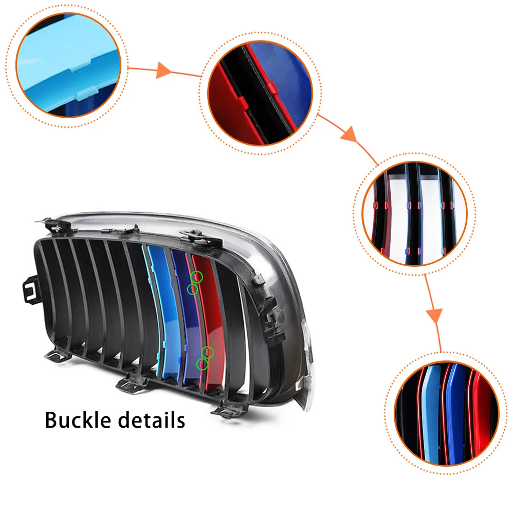 

For BMW 2 Series F45 F46 2018 2019 2020 Touring (9 Grille) styling Front Grille Trim Strips Grill Cover Motorsport Stickers