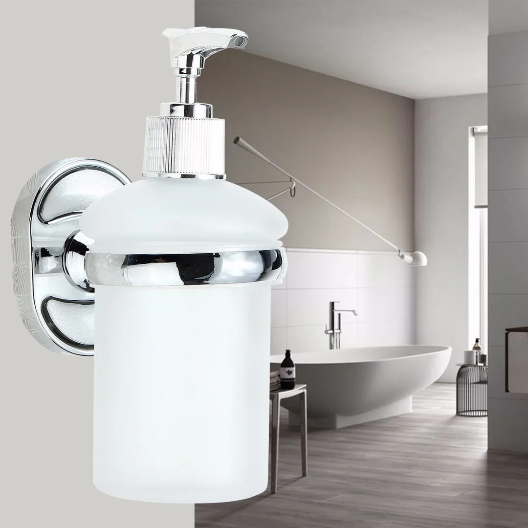 Настенный диспенсер для мыла Новый хром 150 мл настенный из матового стекла